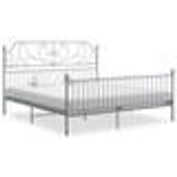 vidaXL Cadre de lit sans matelas gris métal 200x200 cm - 200 x 200 cm