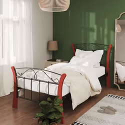 vidaXL Cadre de lit sans matelas noir métal 90x200 cm - 90 x 200 cm