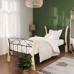 vidaXL Cadre de lit sans matelas noir métal 90x200 cm - 90 x 200 cm