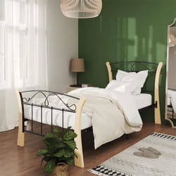 vidaXL Cadre de lit sans matelas noir métal 90x200 cm - 90 x 200 cm