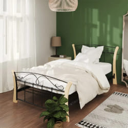 vidaXL Cadre de lit sans matelas noir métal 100x200 cm - 100 x 200 cm