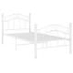 vidaXL Cadre de lit sans matelas blanc métal 100x200 cm - 100 x 200 cm