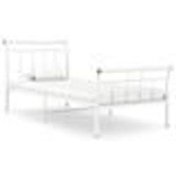 vidaXL Cadre de lit sans matelas blanc métal 100x200 cm - 100 x 200 cm