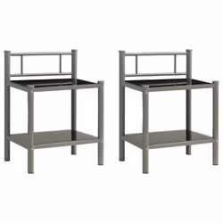 VidaXL 325093, Gris, Noir, Verre, Métal, 450 mm, 345 mm, 605 mm, 2 pièce(s)