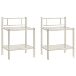 VidaXL 325094 Table de nuit et table de chevet Transparent, Blanc