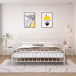 VidaXL 325094 Table de nuit et table de chevet Transparent, Blanc