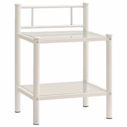VidaXL 325094 Table de nuit et table de chevet Transparent, Blanc