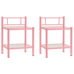 VidaXL 325095 Table de nuit et table de chevet Rose, Transparent