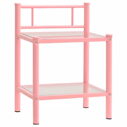 VidaXL 325095 Table de nuit et table de chevet Rose, Transparent