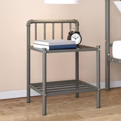VidaXL 325097 Table de nuit et table de chevet Gris, Noir