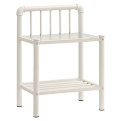 VidaXL 325098 Table de nuit et table de chevet Transparent, Blanc