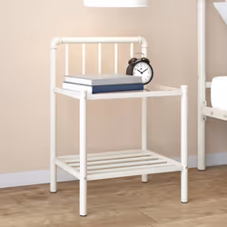 VidaXL 325098 Table de nuit et table de chevet Transparent, Blanc