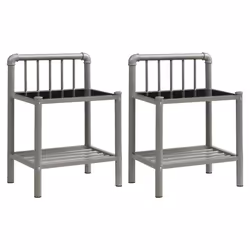 VidaXL 325101, Gris, Noir, Verre, Métal, 450 mm, 345 mm, 625 mm, 2 pièce(s)