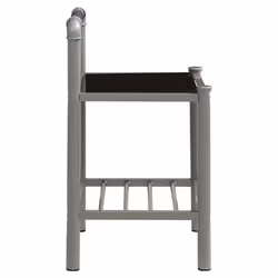 VidaXL 325101 Table de nuit et table de chevet Gris, Noir - Vue supplémentaire 4
