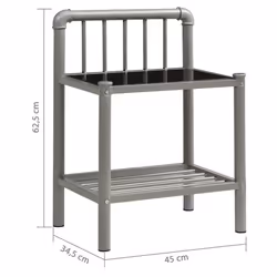 VidaXL 325101 Table de nuit et table de chevet Gris, Noir - Vue supplémentaire 7