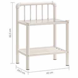 VidaXL 325102 Table de nuit et table de chevet Transparent, Blanc - Vue supplémentaire 7