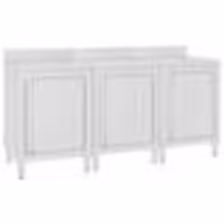vidaXL Table de travail commerciale avec armoire 180x60x96 cm Inox