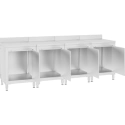 Vidaxl - Table de travail commerciale avec armoire 240x60x96 cm Inox