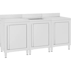 Vidaxl - vier de cuisine commercial 180x60x96 cm Acier inoxydable