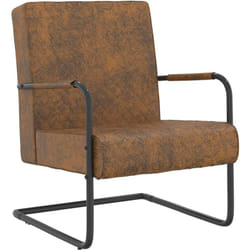 Vidaxl - Chaise cantilever Marron Tissu