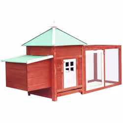Ce poulailler en bois offre un endroit confortable pour l'élevage des petits animaux, en particulier les poulets pour se déte ...