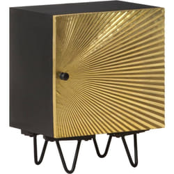 Table de chevet avec front en laiton 40x30x50cm Manguier massif Vidaxl