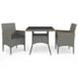 vidaXL Ensemble à manger de jardin 3 pcs Gris Résine tressée et acacia - TU