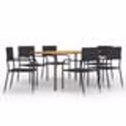 vidaXL Ensemble à manger de jardin 5 pcs Gris Résine tressée et acacia - TU