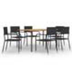vidaXL Ensemble à manger de jardin 5 pcs Gris Résine tressée et acacia - TU