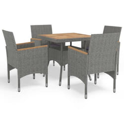 vidaXL Ensemble à manger de jardin 5 pcs Gris Résine tressée et acacia - TU