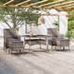 vidaXL Ensemble à Manger jardin 5 pcs résine tressée verre trempé Gris
