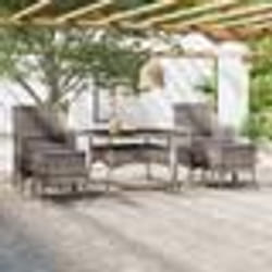 vidaXL Ensemble à Manger jardin 5 pcs résine tressée verre trempé Gris