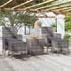 vidaXL Ensemble de bistro de jardin 5pcs Résine tressée et acacia Gris