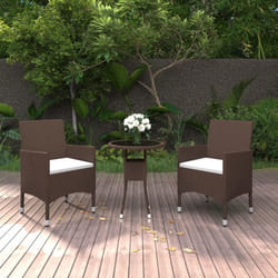 vidaXL Ensemble à manger de jardin 3pcs Résine tressée Marron