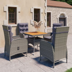 Vidaxl - Ensemble à manger de jardin 5 pcs Résine tressée et acacia Gris