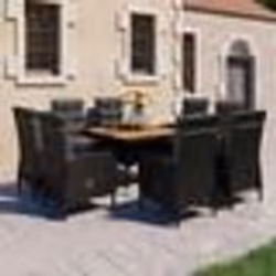 vidaXL Ensemble à manger de jardin 9 pcs Résine tressée et acacia Noir