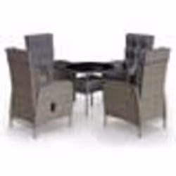 vidaXL Ensemble de bistro de jardin 5 pcs Résine tressée Gris