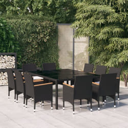 Vidaxl - Ensemble à dîner de jardin 11 pcs Résine tressée Noir