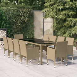 Vidaxl - Ensemble à manger de jardin 11pcs Résine tressée Beige