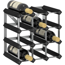 Vidaxl - Casier à bouteilles pour 12 bouteilles Noir Bois de pin solide