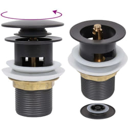 vidaXL Drain à poussoir avec débordement Gris 6,4x6,4x9,1 cm - TU