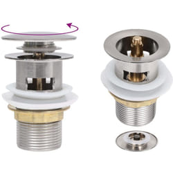 vidaXL Drain à poussoir avec débordement Argenté 6,4x6,4x9,1 cm