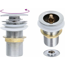 vidaXL Drain à poussoir sans débordement Chrome 6,4x6,4x9,1 cm - TU