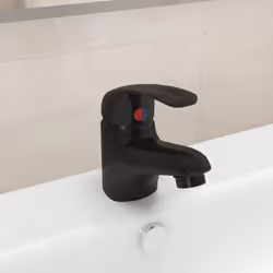 Ce mitigeur de lavabo, complet avec tuyaux d'eau chaude et froide ainsi qu'avec les pièces d'installation, est un excellent r ...