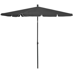 Parasol de jardin avec mât 210x140 cm Anthracite Vidaxl