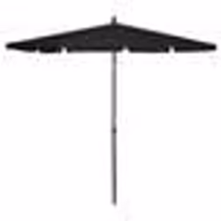 vidaXL Parasol de jardin avec mât 210x140 cm Noir - TU