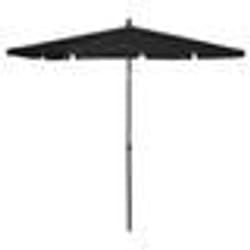 vidaXL Parasol de jardin avec mât 210x140 cm Noir - TU