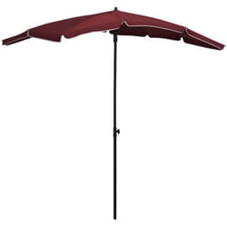 Parasol de jardin avec mât 200x130 cm Rouge bordeaux