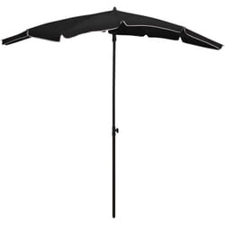 Parasol de jardin avec mât 200x130 cm Noir
