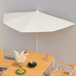 vidaXL Demi-parasol de jardin avec mât 180x90 cm sable - TU